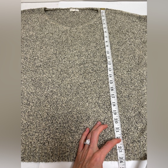 Debut Boucle knit oversized v-neck sweater textured‎ size S/M beige black - Picture 6 of 11